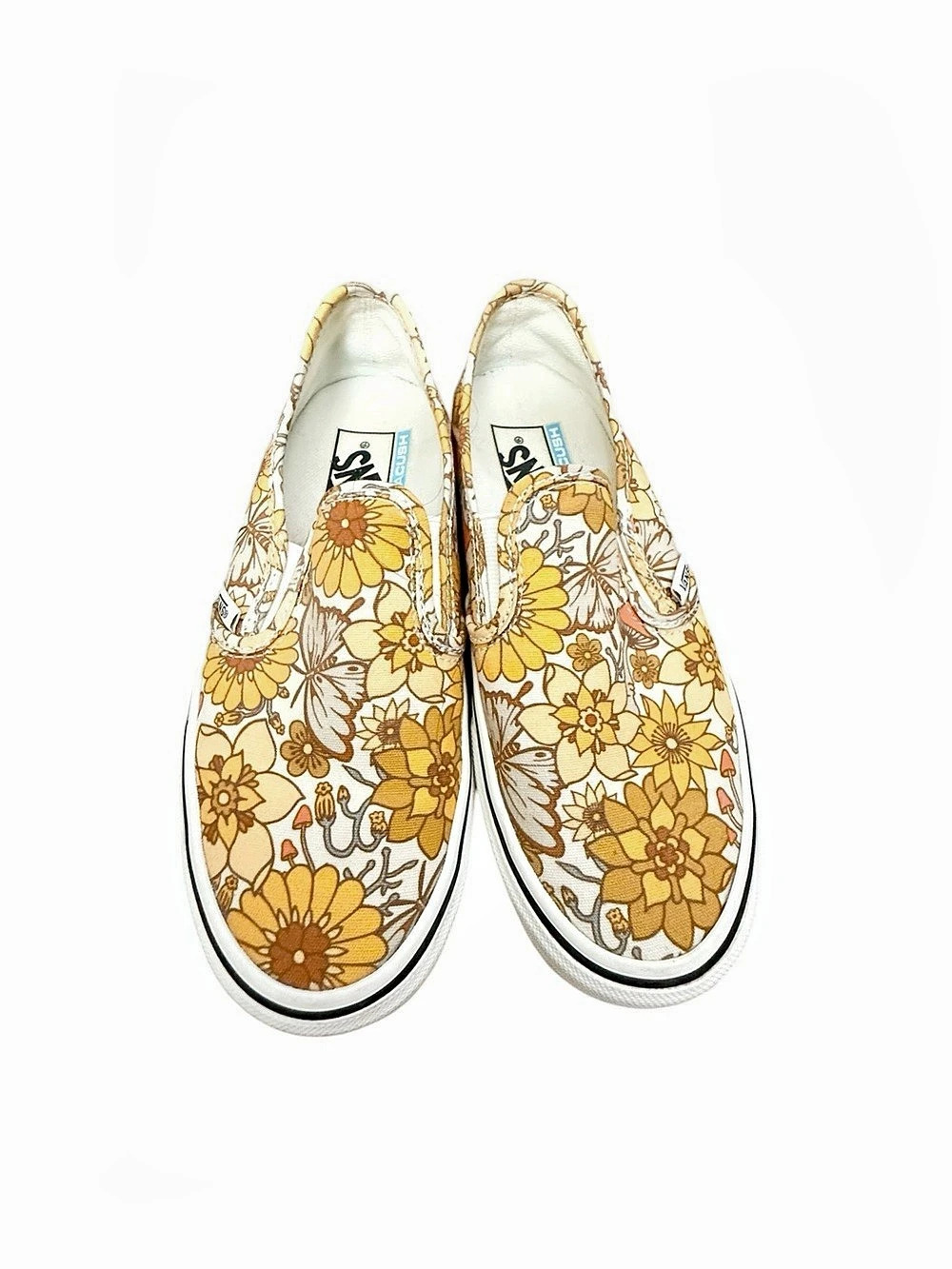 Vans Classic Slip-On Retro Floral Sneakers White & Yellow US 5.0